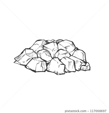 豬肉塊切肉手寫畫筆繪畫風格插畫 豬肉塊切肉手寫畫筆繪畫風格插畫 117008697