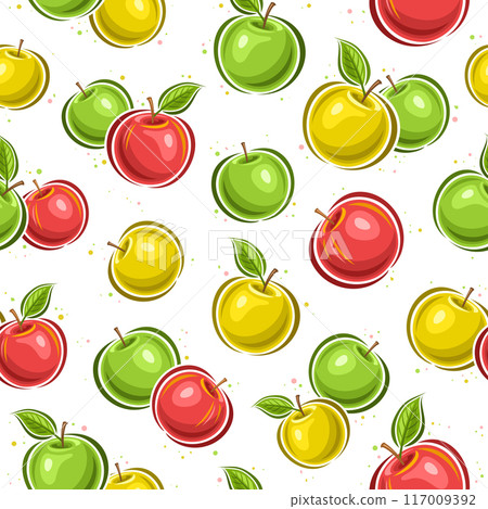 Vector Colorful Apple seamless pattern 117009392