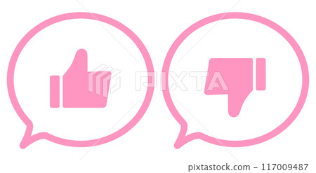 Pink | Good and bad mark speech bubbles Pink | Good and bad mark speech bubbles 117009487