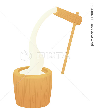 搗麻糬的插圖 搗麻糬的插圖 117009580