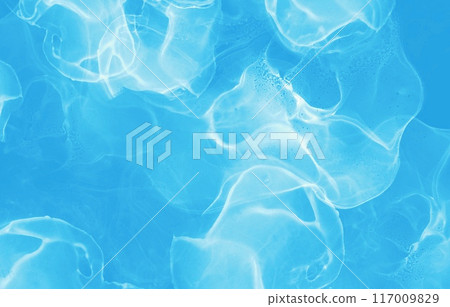 明亮的淺藍色時尚質感材料，可用於時尚和化妝品藍色水彩風格的酒精墨水。 117009829