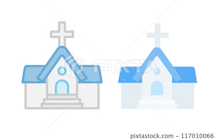 藍色教堂插畫 117010066
