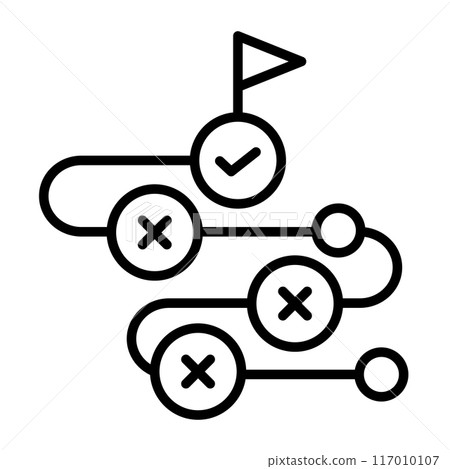 Icon representing the trial and error process. 117010107