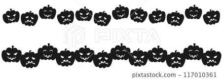 Set of two types of jack-o-lantern silhouette lines Set of two types of jack-o-lantern silhouette lines 117010361