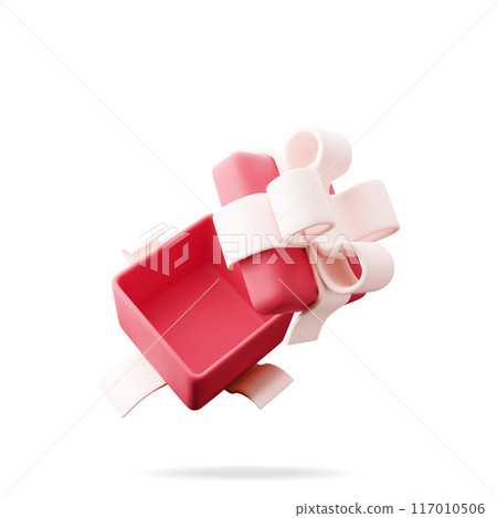 3D open gift box isolated on white 3D open gift box isolated on white 117010506