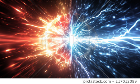 “相對紅色和藍色能量背景。” 117012089