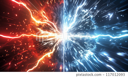 “相對紅色和藍色能量背景。” 117012093