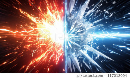 “相對紅色和藍色能量背景。” “相對紅色和藍色能量背景。” 117012094