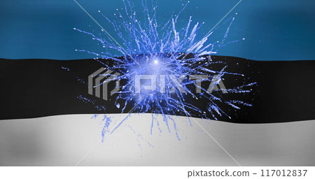 Image of fireworks over flag of estonia Image of fireworks over flag of estonia 117012837
