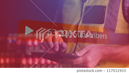 Subscribers image over person wearing safety vest 117012933