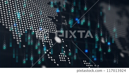 Image of data processing over world map and... - Stock Illustration ...