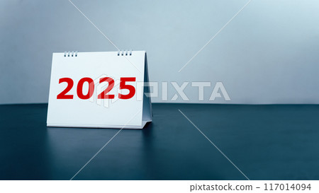 2025 Happy New year background, Setup objective target business cost and budget planning of new year concept, Year change from 2024 to 2025, Turns over a white calendar sheet. 2025 Happy New year background, Setup objective target business cost and budget planning of new year concept, Year change from 2024 to 2025, Turns over a white calendar sheet. 117014094