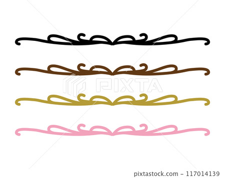 Ribbon decoration lines - sets, materials, illustrations 117014139