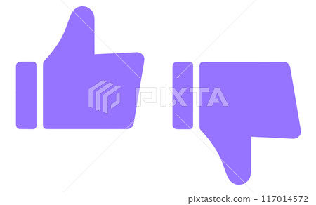 Simple purple good and bad marks 117014572