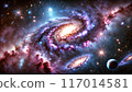 A magnificent space illustration (a galaxy with swirling stars) that can be used as wallpaper or background 117014581