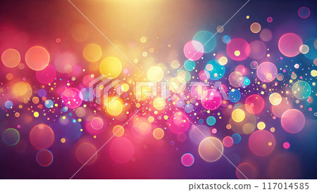 可用作壁紙或背景的燈光和氣泡的散景藝術（色彩狂歡節） 117014585