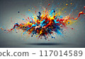 Splash art (explosion of color) that can be used as wallpaper or background 117014589