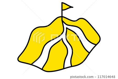 通往山頂目標的路徑、目標、目標成就、目標業務圖示、等距插圖 117014648