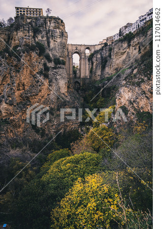 Stone Puente Nuevo Bridge over the Guadalevin River in Ronda Stone Puente Nuevo Bridge over the Guadalevin River in Ronda 117014662