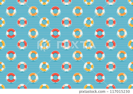 浮動無縫圖案插圖，淺藍色背景 117015230