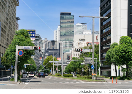 Nagoya, Fushimi, cityscape: Nishikidori Fushimi intersection, looking towards Nagoya Station from Nishikidori towards Midland Square 117015305