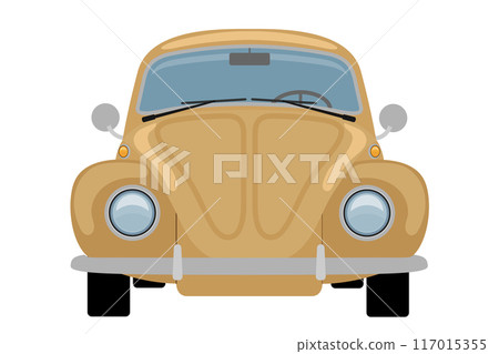 vintage car old retro obsolete transport vehicle vector illustration flat style 117015355