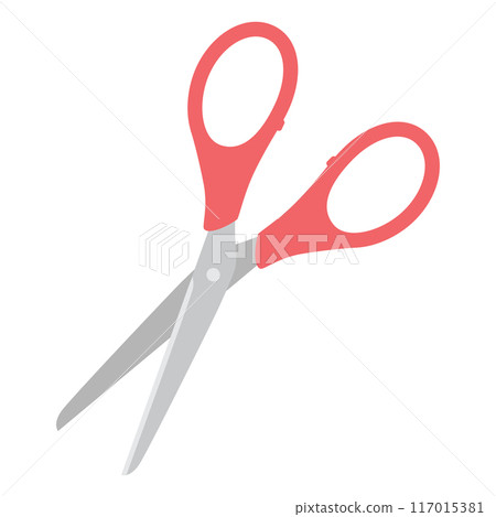 Open scissors illustration, color, no lines Open scissors illustration, color, no lines 117015381