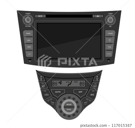 car multimedia with touchscreen vector illustration flat style car multimedia with touchscreen vector illustration flat style 117015387