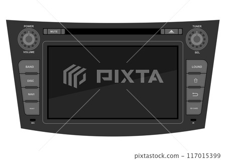 car multimedia with touchscreen vector illustration flat style car multimedia with touchscreen vector illustration flat style 117015399