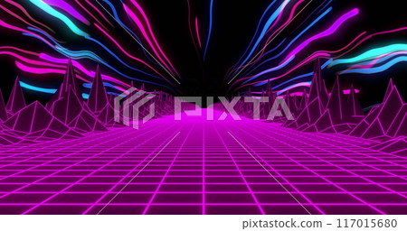 Image of image game screen with neon metaverse patten on black background Image of image game screen with neon metaverse patten on black background 117015680