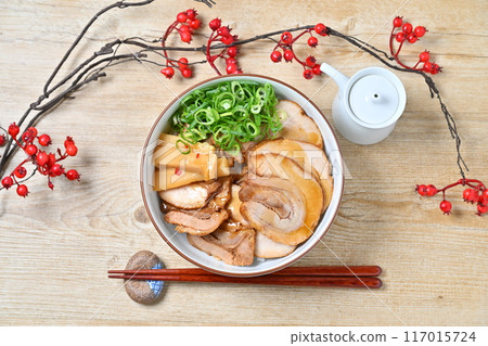 叉燒碗、叉燒碗、品竹、蔥。飯碗。 117015724
