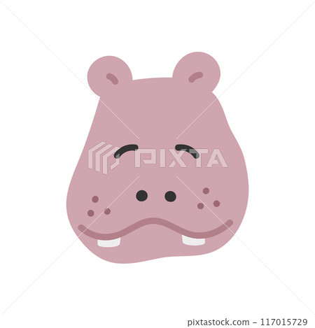 Hippo face icon Hippo face icon 117015729