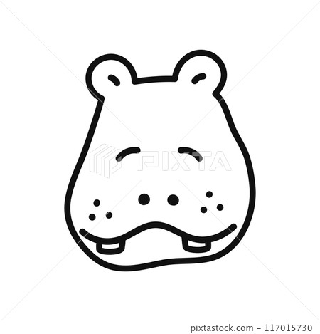河馬臉圖示/線條畫 117015730