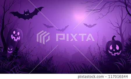 A purple background with bats flying in the sky...-插圖素材 [117016844 ...