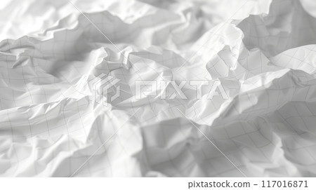 Creased white paper background. Wrinkled blank sheet texture. 117016871