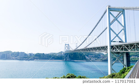 Kanmon Bridge in Kanmon Strait 117017081