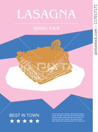 Italian food set vector illustration. Engraved lasagna, bundle of traditional dishes, homemade and restaurant dinner dishes and sauces cooking in cuisine of Italy Italian food set vector illustration. Engraved lasagna, bundle of traditional dishes, homemade and restaurant dinner dishes and sauces cooking in cuisine of Italy 117017171