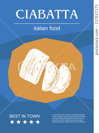 Italian food set vector illustration. Engraved ciabatta, bundle of traditional dishes, homemade and restaurant dinner dishes and sauces cooking in cuisine of Italy Italian food set vector illustration. Engraved ciabatta, bundle of traditional dishes, homemade and restaurant dinner dishes and sauces cooking in cuisine of Italy 117017172