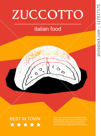 Italian food set vector illustration. Engraved zuccotto, bundle of traditional dishes, homemade and restaurant dinner dishes and sauces cooking in cuisine of Italy Italian food set vector illustration. Engraved zuccotto, bundle of traditional dishes, homemade and restaurant dinner dishes and sauces cooking in cuisine of Italy 117017178