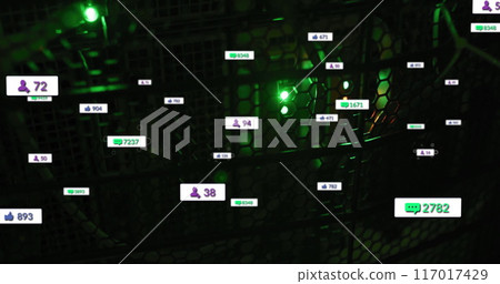 Image of digital data processing over computer servers 117017429