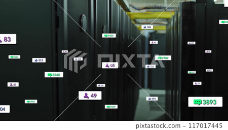 Image of digital data processing over computer servers Image of digital data processing over computer servers 117017445