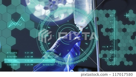 Image of scope scanning and data processing over operating theatre 117017580