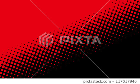 Halftone red and black diagonal background Halftone red and black diagonal background 117017946