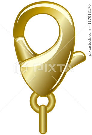 Shiny lobster clasp part icon illustration / gold gradient version Shiny lobster clasp part icon illustration / gold gradient version 117018170