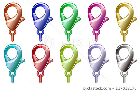 閃閃發光的蟹蟹零件圖示插圖/彩色套裝分級版本 117018173