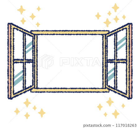 Open glass window color illustration 117018263