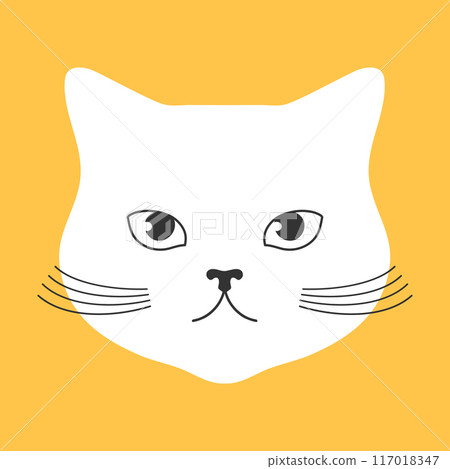 White cat head simple icon. Feline face. Vector illustration 117018347