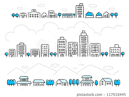 簡單的城市景觀線描集 簡單的城市景觀線描集 117018445