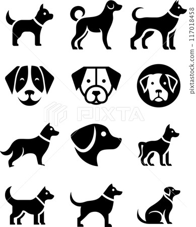 Dog simple logo 117018458
