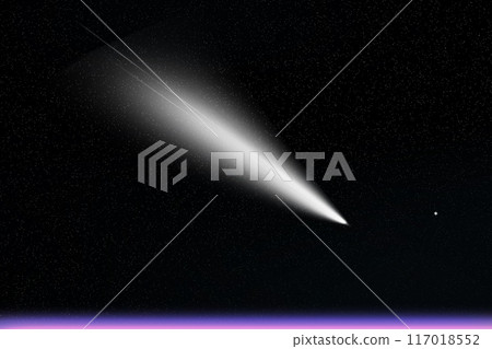 Space digital art comet in outer space concept series 117018552